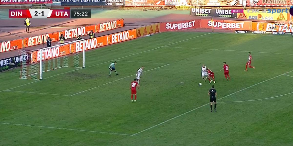 Robert Moldoveanu, ratarea sezonului în Liga 1! Fază incredibilă în Dinamo - UTA