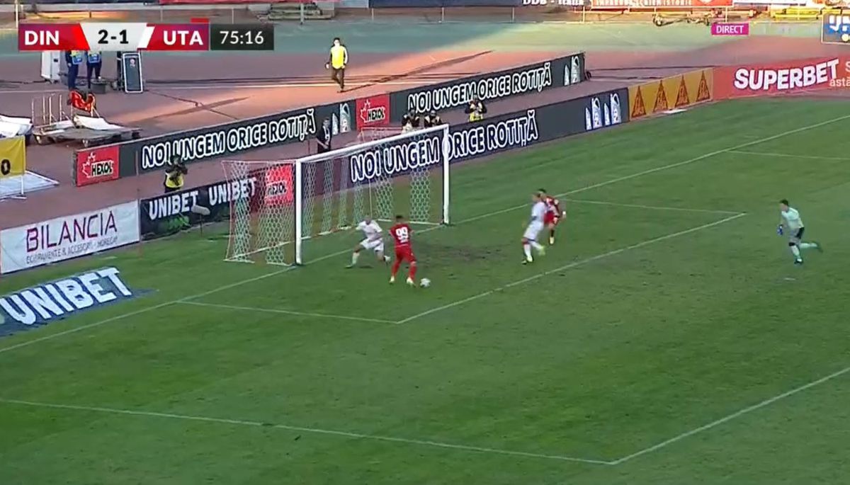 Robert Moldoveanu, ratarea sezonului în Liga 1! Fază incredibilă în Dinamo - UTA