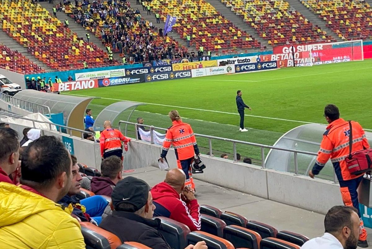 Lui Andrei Prepeliță i s-a făcut rău în prima repriză a meciului FCSB - FC Argeș