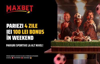 Ai 100 ron bonus pe săptămână la pariuri, cu MaxWeekends!