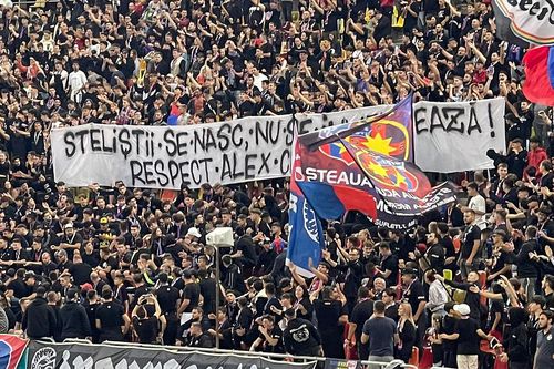 Ultrașii de la „Nord” au afișat și un banner de recunoștință față de Chipciu: „Steliștii se nasc, nu se inventează, respect Alex Chipciu!”