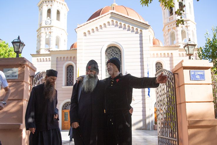 Gigi Becali la Biserica Sf. Grigorie Palama din Salonic FOTO: Ionuţ Iordache (GSP)