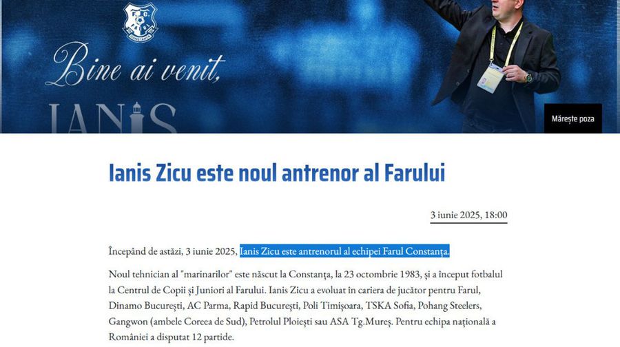 Situație incredibilă la clubul lui Gică Hagi: „Ianis Zicu nu e antrenorul Farului. El e”