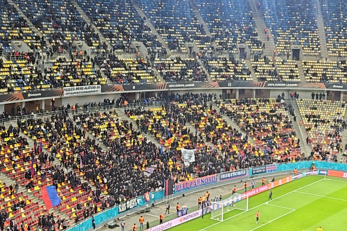 Peluza Nord și-a schimbat locul pe Arena Națională la FCSB - Young Boys, după sancțiunea aplicată de UEFA