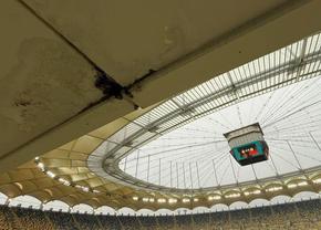 Imagini uluitoare de la Arena Națională înainte de FCSB - Young Boys » Ploaia s-a infiltrat prin tavanul lojilor