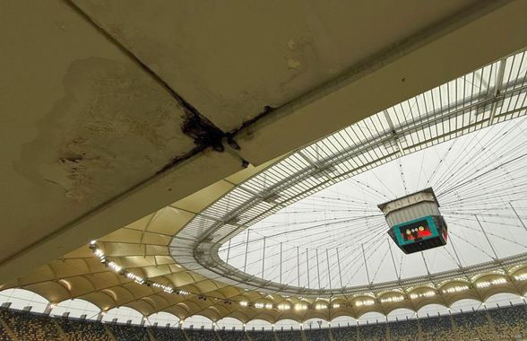 Imagini uluitoare de la Arena Națională înainte de FCSB - Young Boys » Ploaia s-a infiltrat prin tavanul lojilor