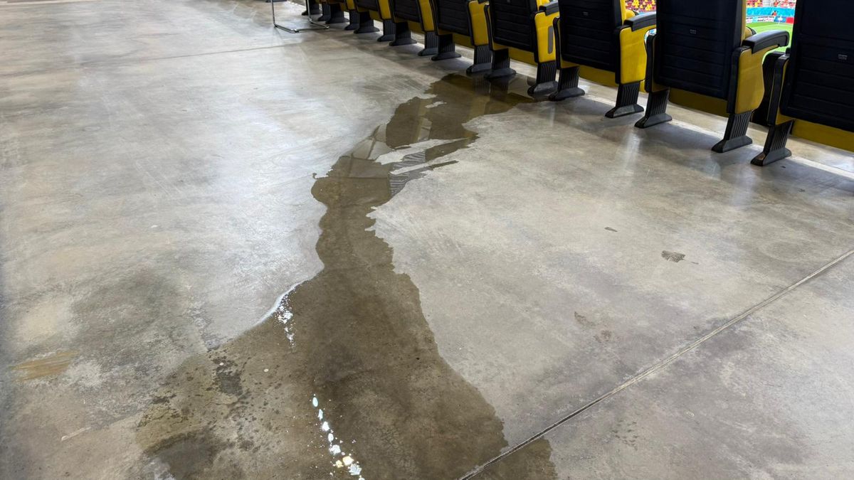 Imagini uluitoare de la Arena Națională înainte de FCSB - Young Boys » Ploaia s-a infiltrat prin tavanul lojilor