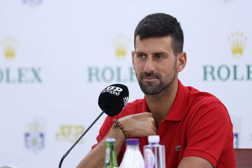 Novak Djokovic la conferința de presă de la Shanghai Foto: X