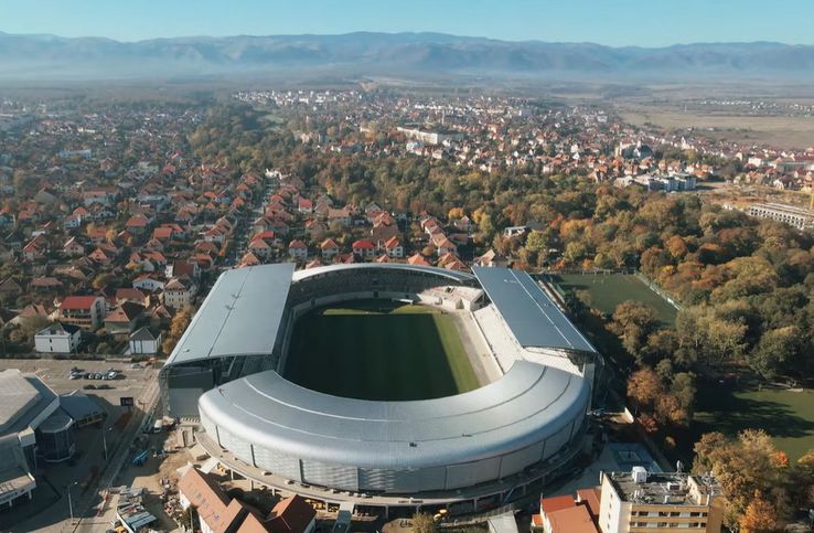 Imagini noi cu stadionul „Municipal” din Sibiu // foto: captură YouTube @ CON-A