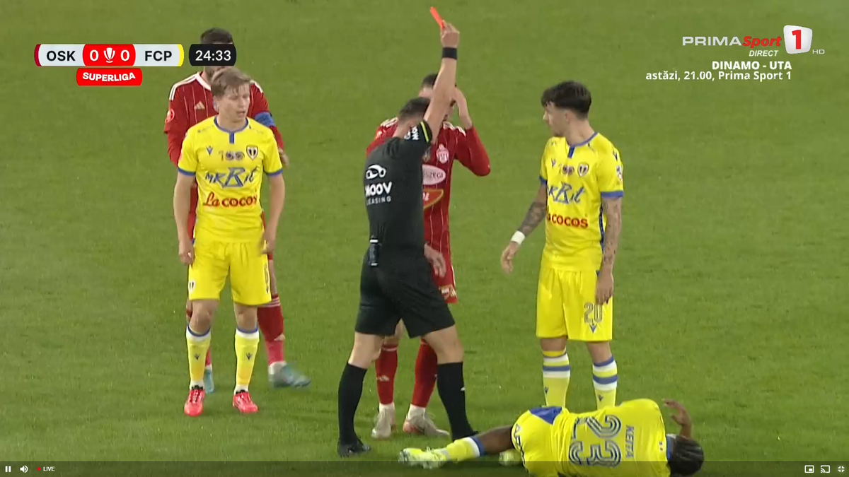 DUBLĂ eliminare într-o repriză în Sepsi - Petrolul! Ce prostie a putut să facă jucătorul