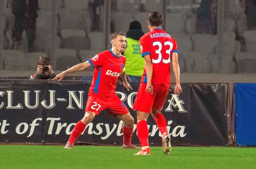 Darius Olaru a reușit o „dublă” în U Cluj - FCSB 0-2/ foto Imago Images