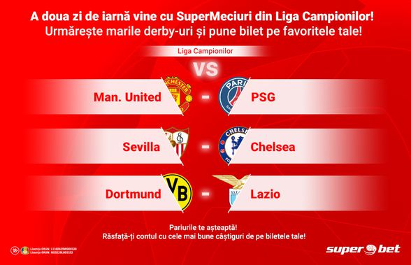 Iarna începe cu SuperDerby-uri în Liga Campionilor! Vezi cine sunt favoritele și ce șanse au acestea la prima poziție!