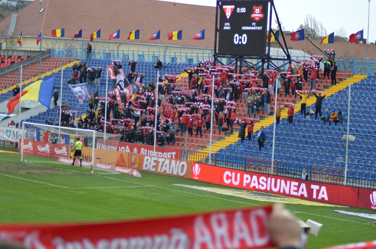 UTA o bate pe Hermannstadt în primul meci al zilei în Superliga » Prima înfrângere suferită de sibieni după aproape 4 luni!