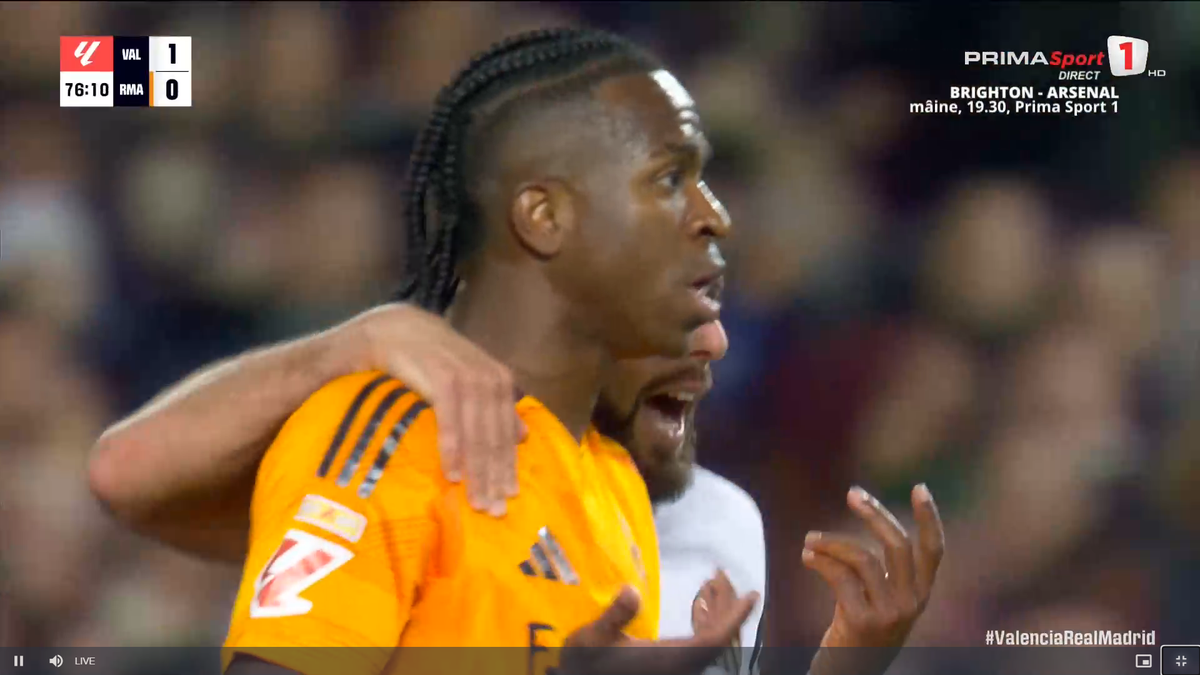 „Roșu” direct! Câte etape de suspendare riscă Vinicius