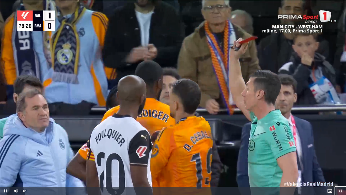 Gest golănesc al lui Vinicius în Valencia - Real Madrid