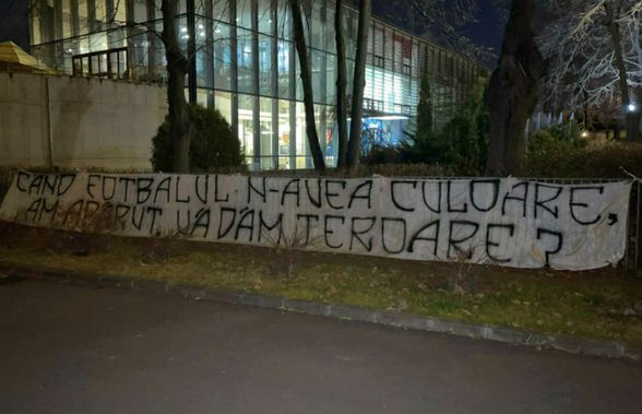 „Vă dăm teroare?” » Mesajul interpretabil afișat la sediul FRF, revendicat: „Vrem libertate”