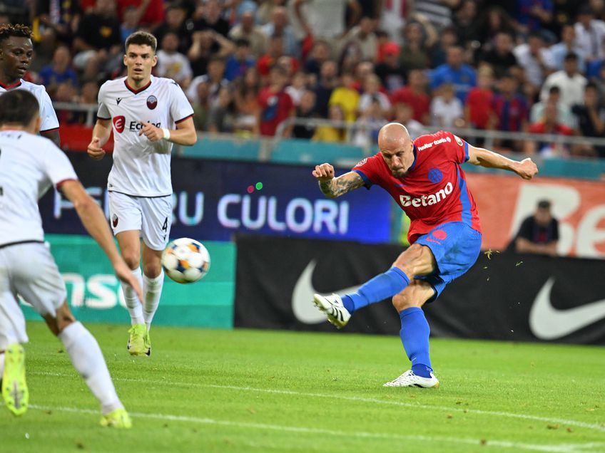 Ramadani (stânga) a fost integralist în ambele victorii bifate de Shkendija împotriva lui FCSB în vara trecută. Foto: Imago