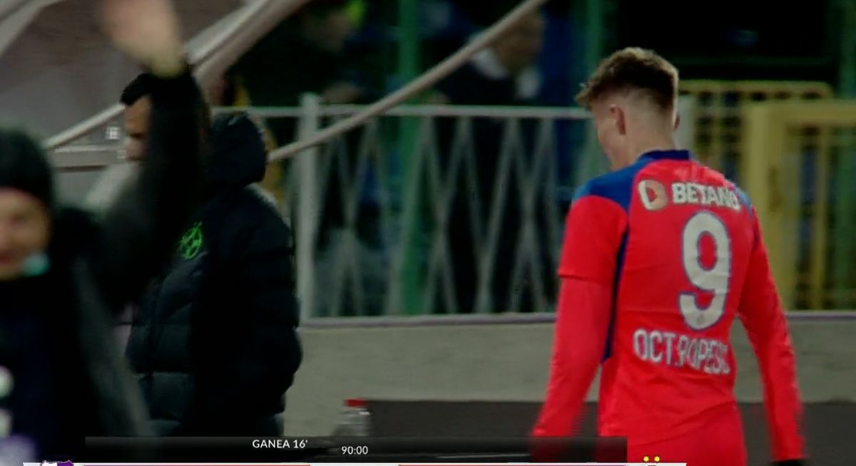 Octavian Popescu, lacrimi după FC Argeș - FCSB 1-0 / FOTO: Capturi @Telekom Sport 1