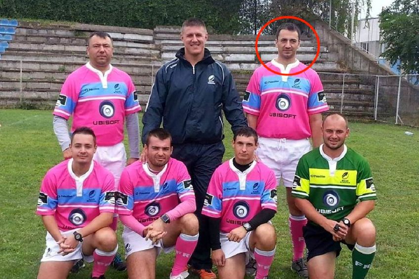 Vlad Carp (încercuit), în perioada în care se afla în activitate / Sursă foto: Rugby România