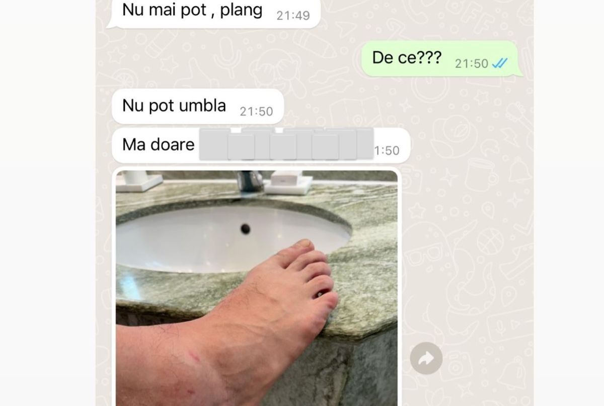 „Acum 24 de ore nu putea merge nici până la baie” » Soția fotbalistului din FCSB - Petrolul a publicat toată conversația: „Nu mai pot, plâng!”