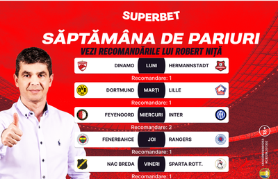 Vezi recomandările lui Robert Niță din SuperSocial pentru o nouă săptămână de pariuri