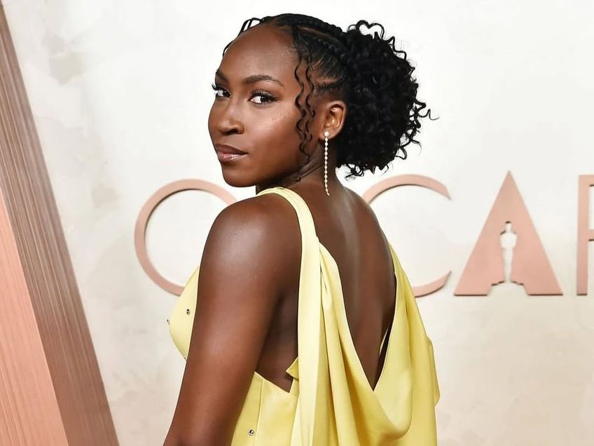 Coco Gauff pe covorul roșu la Premiile Oscar