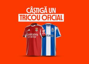 Răspunde corect la cele 5 întrebări și intri în cursa pentru un tricou oficial Benfica sau Porto!