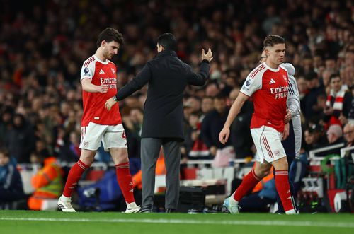 Declan Rice, Mikel Arteta și Viktor Gyokeres / Foto: Imago Images