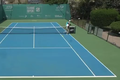 Confruntarea dintre Hayato Matsuoka (Japonia, 20 de ani, 368 ATP) și Daniil Ostapenkov (Rusia, 22 de ani, 754 ATP) a fost întreruptă, iar jucătorii au fugit de pe teren/Foto: X