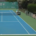 Confruntarea dintre Hayato Matsuoka (Japonia, 20 de ani, 368 ATP) și Daniil Ostapenkov (Rusia, 22 de ani, 754 ATP) a fost întreruptă, iar jucătorii au fugit de pe teren/Foto: X