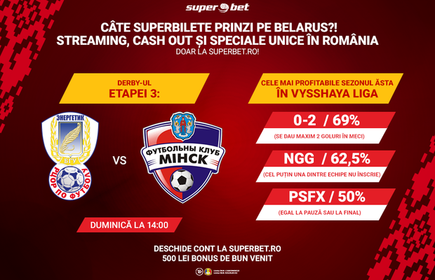 Belarus a devenit superligă pentru pariori! Vezi ce e de jucat în weekend!
