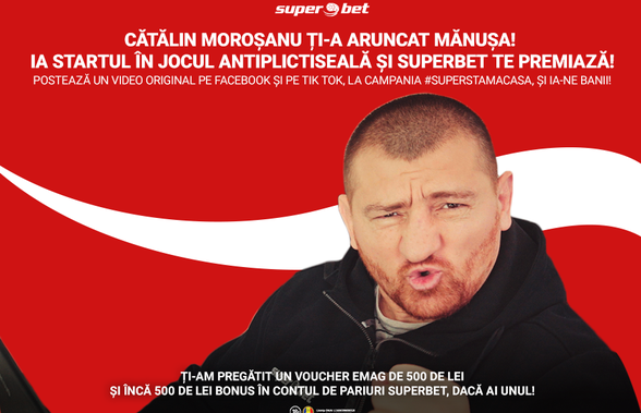 Cătălin Moroșanu te provoacă să-ți petreci timpul frumos, iar Superbet te răsplătește! Intră în campania #SuperStamAcasa, pe Facebook și pe Tik Tok!