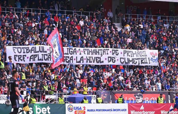Continuă protestele! Ce nu s-a văzut la TV, în timpul derby-ului Steaua - Petrolul 2-1: „FRF aplică legea la nivel de cumetrii!”