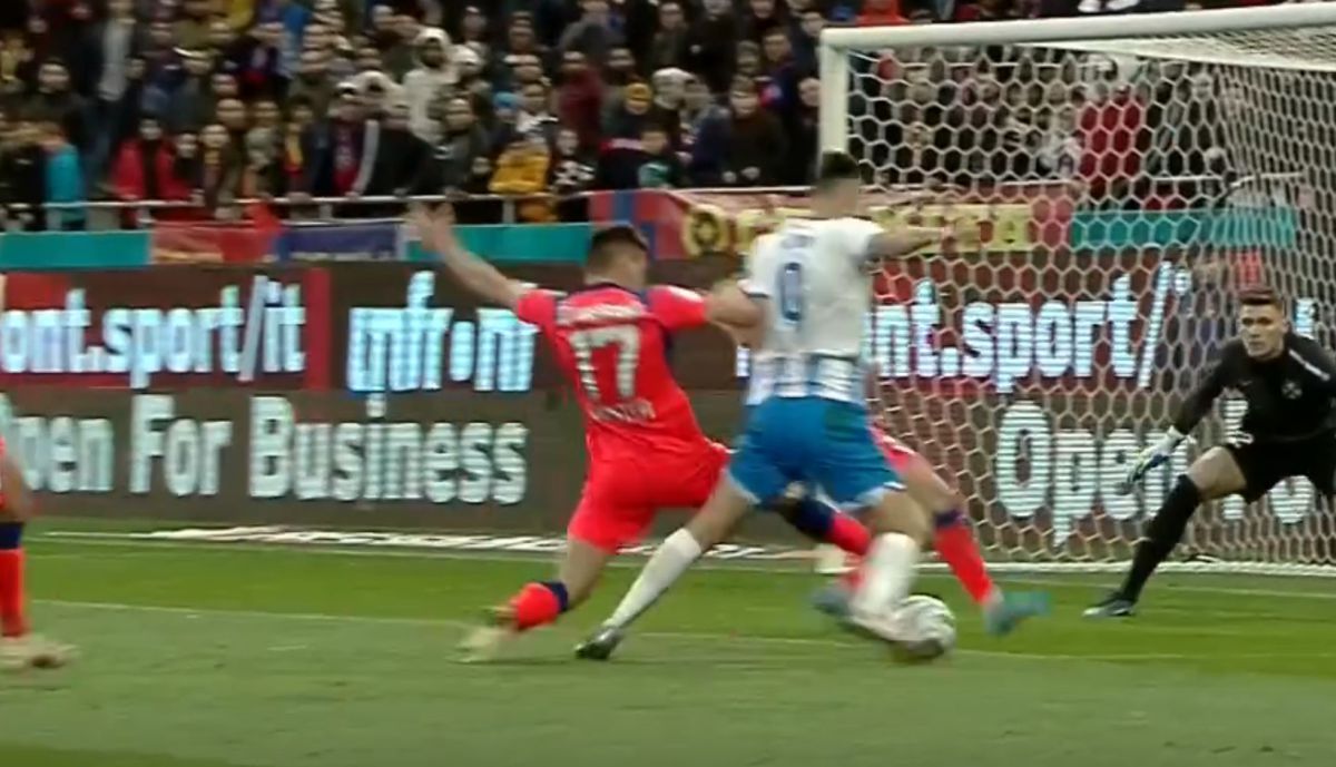 A fost penalty la duelul Cristea - Ivan din FCSB - CSU Craiova? Ce arată reluările fazei
