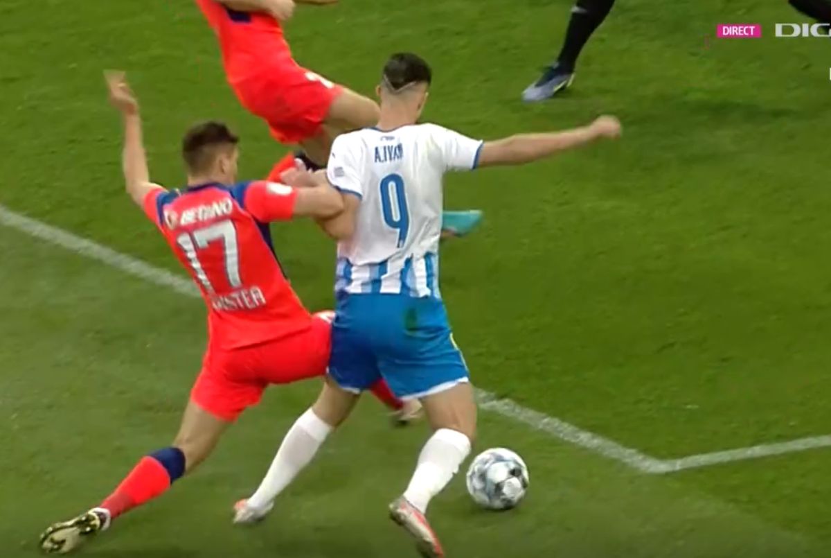 A fost penalty la duelul Cristea - Ivan din FCSB - CSU Craiova? Ce arată reluările fazei