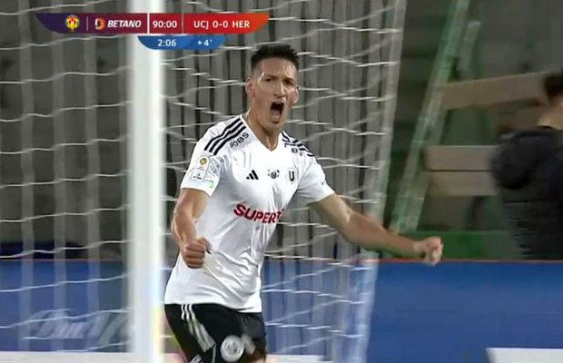 U Cluj - Hermannstadt 1-0 » 90 de minute de chin, descătușare în prelungiri! Anselmo califică „șepcile roșii” în careul de ași