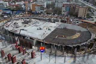 Arena multifuncțională din inima orașului capătă contur » Imaginile spectaculoase surprinse azi pe șantier