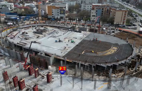 Arena multifuncțională din inima orașului capătă contur » Imaginile spectaculoase surprinse azi pe șantier