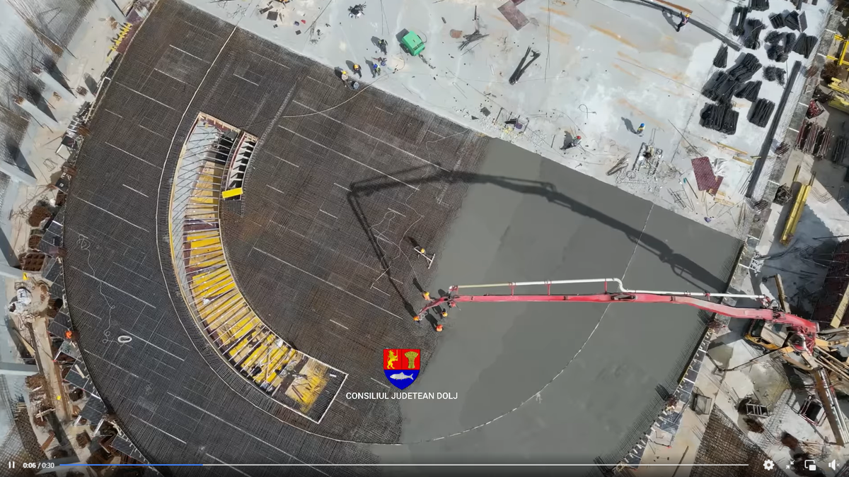 Arena multifuncțională din inima orașului capătă contur » Imaginile spectaculoase surprinse azi pe șantier