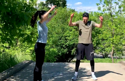 FCSB. VIDEO Adrian Petre și iubita lui, opriți de Poliție în timp ce se antrenau în aer liber