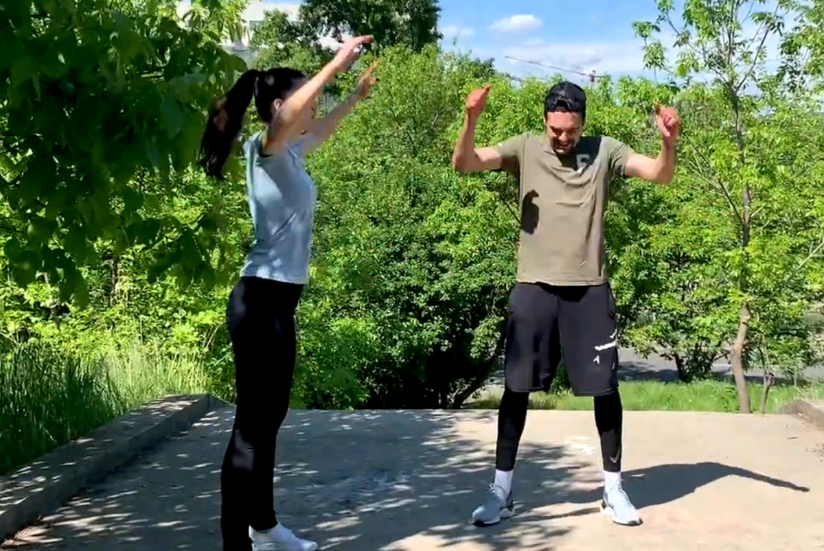 FCSB. VIDEO Adrian Petre și iubita lui, opriți de Poliție în timp ce se antrenau în aer liber