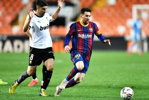Carlos Soler și Lionel Messi au înscris în Valencia - Barcelona 2-3 // foto: Guliver/gettyimages