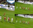 Tănase a executat într-un mod inedit penalty-ul, alternând piciorul cu care urma să bată, pentru a păcăli portarul. Capturi Digi Sport