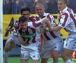 Șumudică, Iencsi, Mutică și Pancu celebrând un nou succes al Rapidului sub bagheta lui Mircea Lucescu / foto: Arhivă GSP