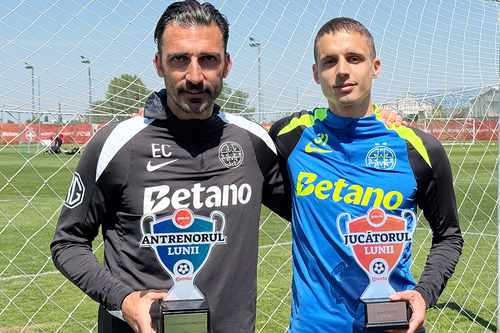 CEI MAI BUNI Lideri în Superligă, primii și la premii! Juri Cisotti și Elias Charalambous au câștigat trofeele pentru Jucătorul și Antrenorul lunii aprilie 2025 + clasamentele detaliate