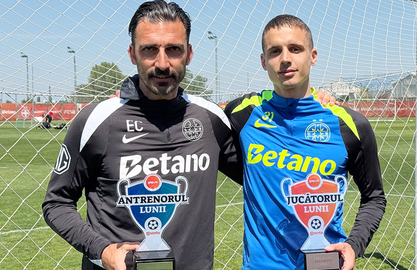Lideri în Superligă, primii și la premii! Juri Cisotti și Elias Charalambous au câștigat trofeele pentru Jucătorul și Antrenorul lunii aprilie 2025 + clasamentele detaliate