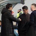 Andrei Nicolescu a fost la meciul din Bănie și s-a întreținut cu oficialii olteni înainte de start // FOTO: GSP.ro