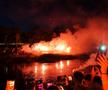 Jucătorii de la U-BT Cluj Napoca au sărbătorit al șaselea titlu cu „tradiționala” baie în Someș