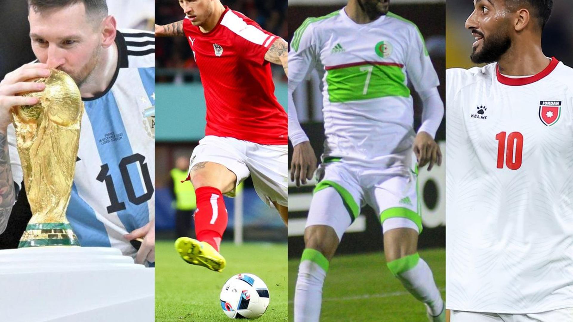 Echipele din grupa J a Cupei Mondiale 2026, Argentina cu Lionel Messi, Austria, Algeria și Iordania, pe teren de fotbal în timpul unui meci. | sursa foto: Gazeta Sporturilor