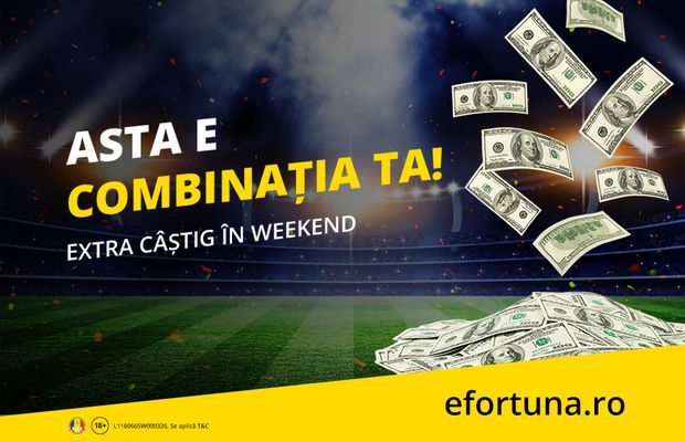 E combinație! Bagi 10 de lei și scoți 70, cu trei victorii simple. Nu vei găsi cote mai bune
